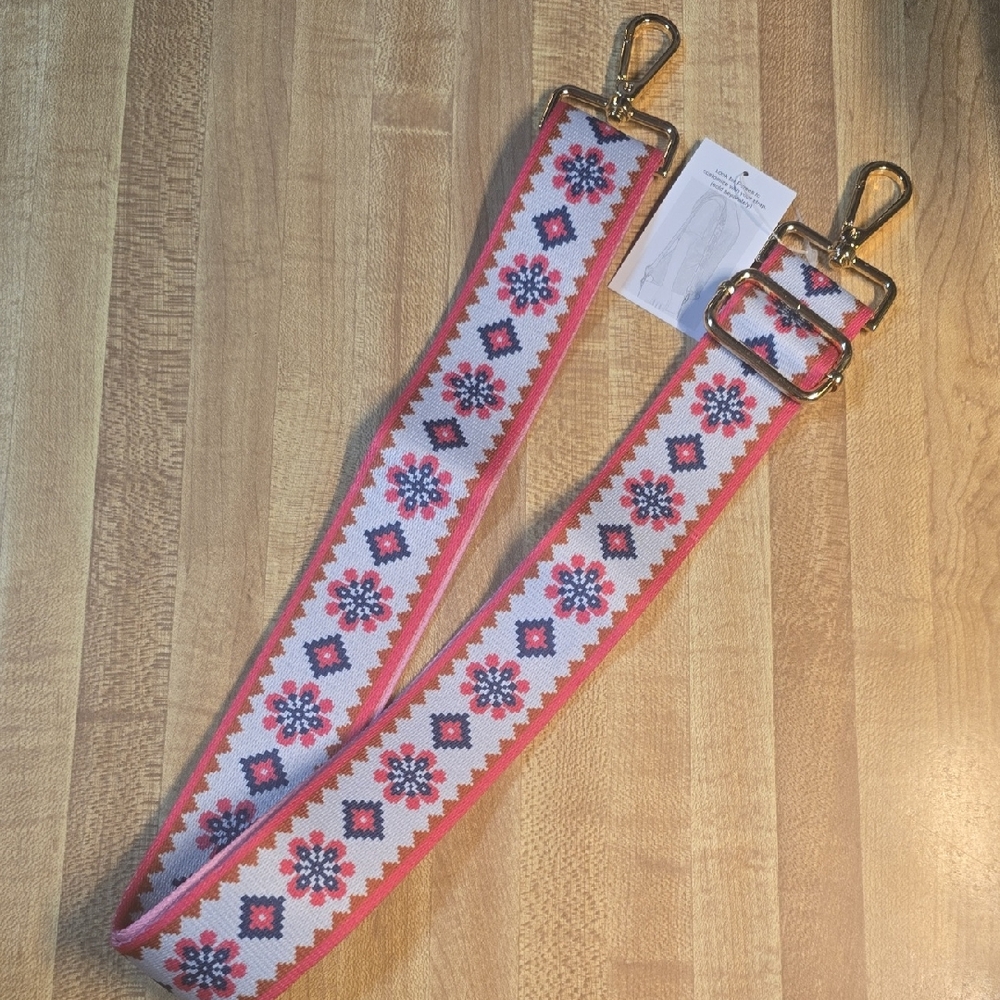 Floral Patterned Bag Strap with Gold Hardware NWT Guitar Strap